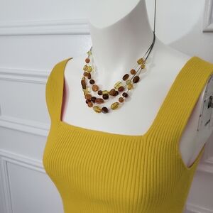 Bijoux Boutique Europe- Amber Multi Layered Wīred Beaded Necklace